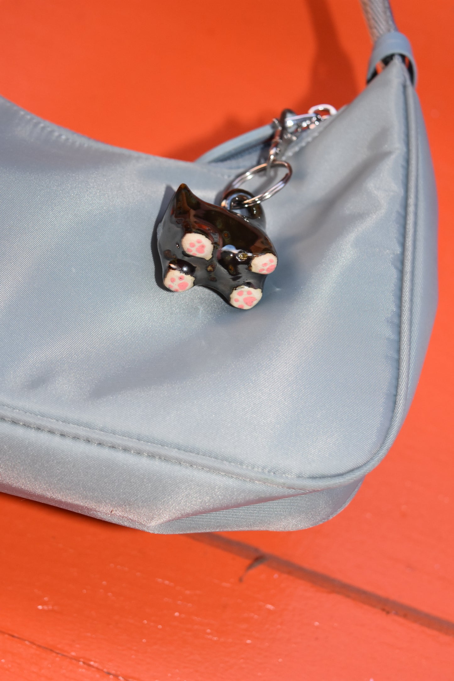 Chrome Kitty Purse Charm
