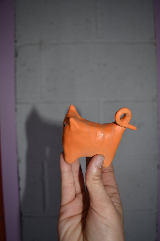 Bowser the Orange Kitty Figurine