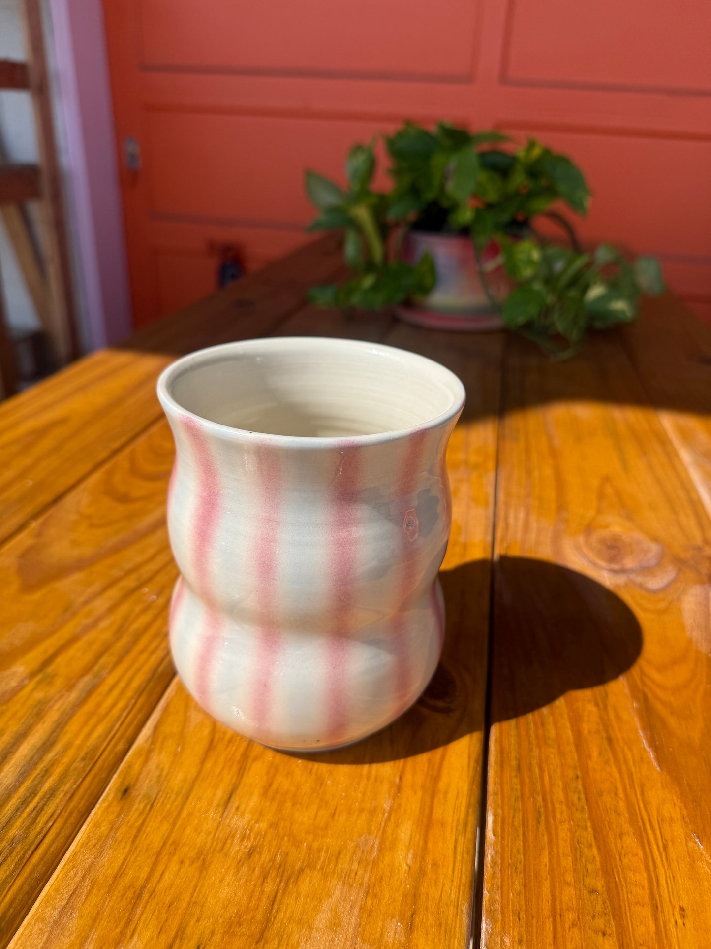 Fuzzy Striped Vase