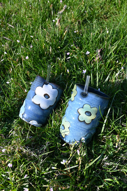 Denim Daisies Sippy Cups